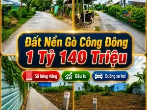 ĐẤT NỀN ĐỒNG THÁP ,XÃ GÒ CÔNG ĐÔNG, 1 TỶ 140 TRIỆU Sổ hồng riêng | 100% đất ở |