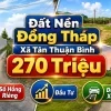 ĐẤT NỀN ĐỒNG THÁP ,XÃ TÂN THUẬN BÌNH 270 TRIỆU Sổ hồng riêng | 100% đất ở |