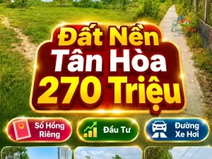 ĐẤT NỀN ĐỒNG THÁP ,XÃ TÂN HÒA, 270 TRIỆU Sổ hồng riêng