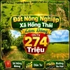 ĐẤT NÔNG NGHIỆP XÃ HỒNG THÁI ,LÂM ĐỒNG, CHỈ TỪ 274 TRIỆU Sổ hồng riêng