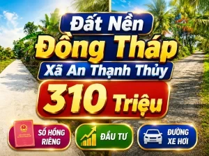 ĐẤT NỀN ĐỒNG THÁP ,XÃ AN THẠNH THỦY 310 TRIỆU Sổ hồng riêng | 100% đất ở |