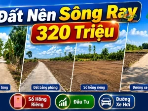 ĐẤT XÃ SÔNG RAY, ĐỒNG NAI CHỈ 320 TRIỆU Sổ hồng riêng | 100% đất ở | Đường bê tông xe hơi tới đất