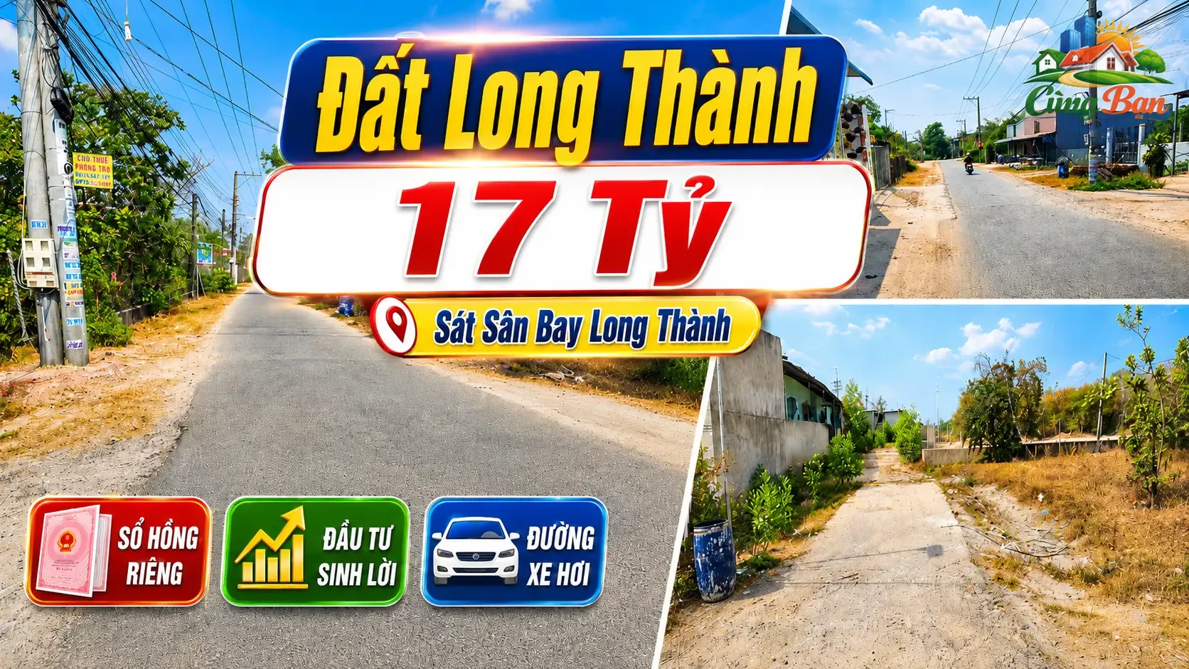 ĐẤT GẦN SÂN BAY LONG THÀNH ,ĐỒNG NAI, 17 TỶ Sổ hồng riêng