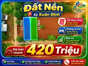 Bán Đất Xuân Định Sổ Hồng Riêng, 100% Đất Ở, Xe Hơi Tới Đất Giá 420 Triệu