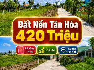 ĐẤT NỀN ĐỒNG THÁP ,XÃ TÂN HÒA, 420 TRIỆU Sổ hồng riêng