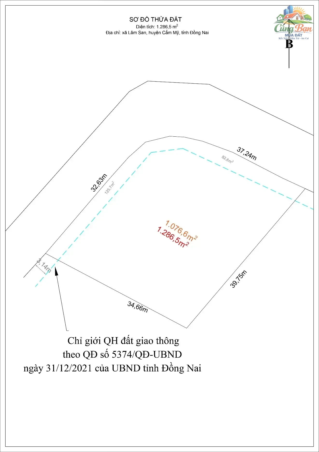 ĐẤT XÃ SÔNG RAY, ĐỒNG NAI 1.286,5 m² 4 TỶ 520 Triệu Sổ hồng riêng | 100% đất ở | Đường nhựa xe hơi tới đất - Ảnh 6