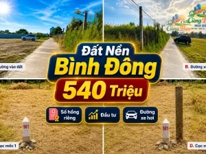 ĐẤT NỀN ĐỒNG THÁP ,PHƯỜNG BÌNH ĐÔNG, 540 TRIỆU Sổ hồng riêng | 100% đất ở |