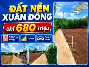 ĐẤT NỀN XÃ XUÂN ĐÔNG, ĐỒNG NAI CHỈ 680 TRIỆU Sổ hồng riêng | 100% đất ở |