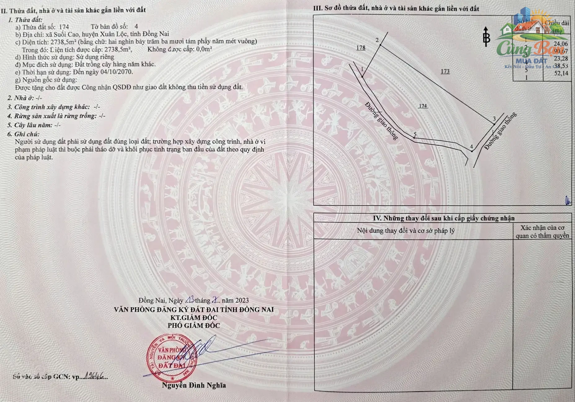 ĐẤT NÔNG NGHIỆP 2 MẶT TIỀN XÃ XUÂN THÀNH ,ĐỒNG NAI, CHỈ 1 TỶ 100 TRIỆU Sổ hồng riêng - Ảnh 6